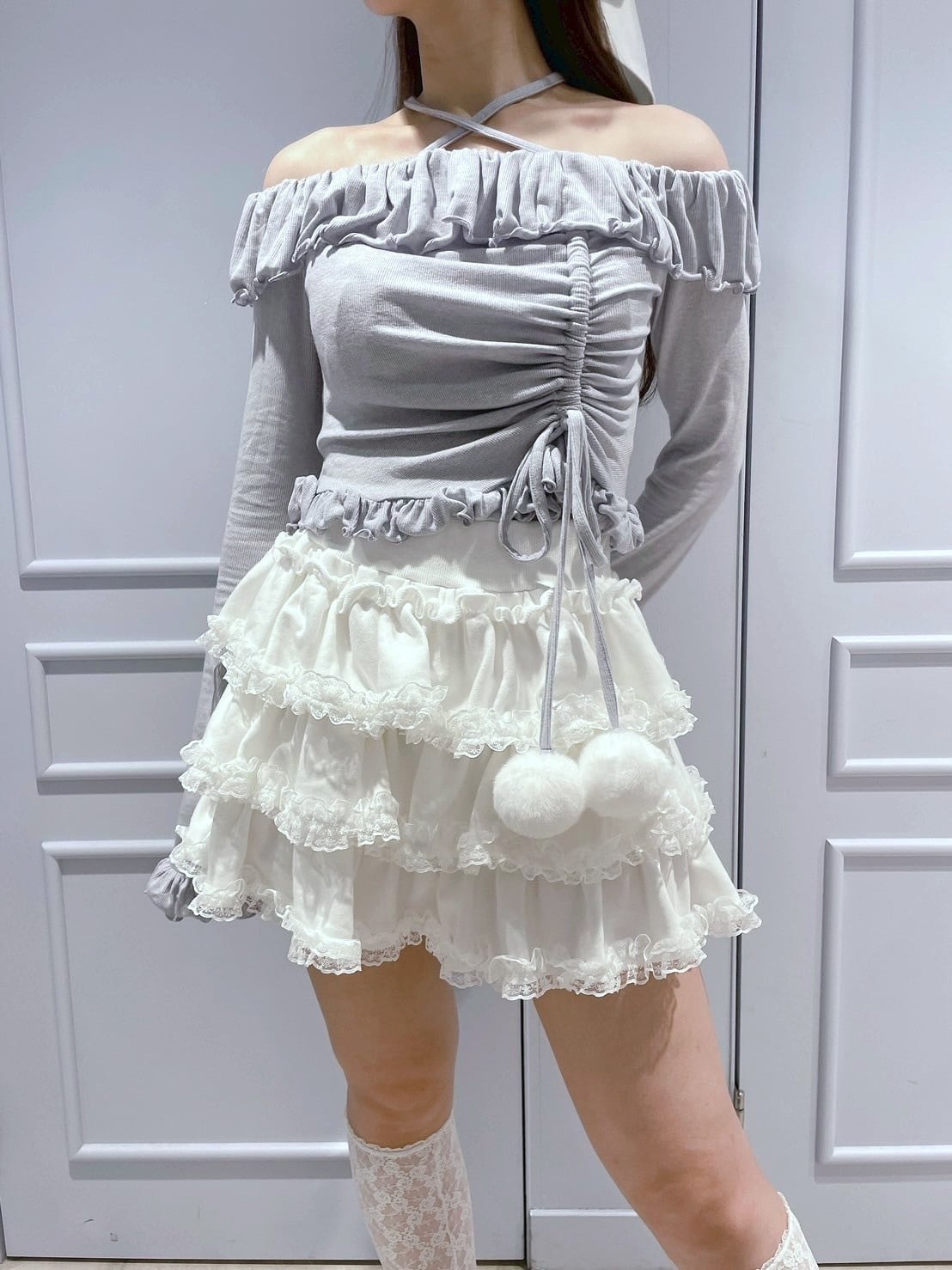 ぽんぽんオフショルトップス | lilLilly official webstore