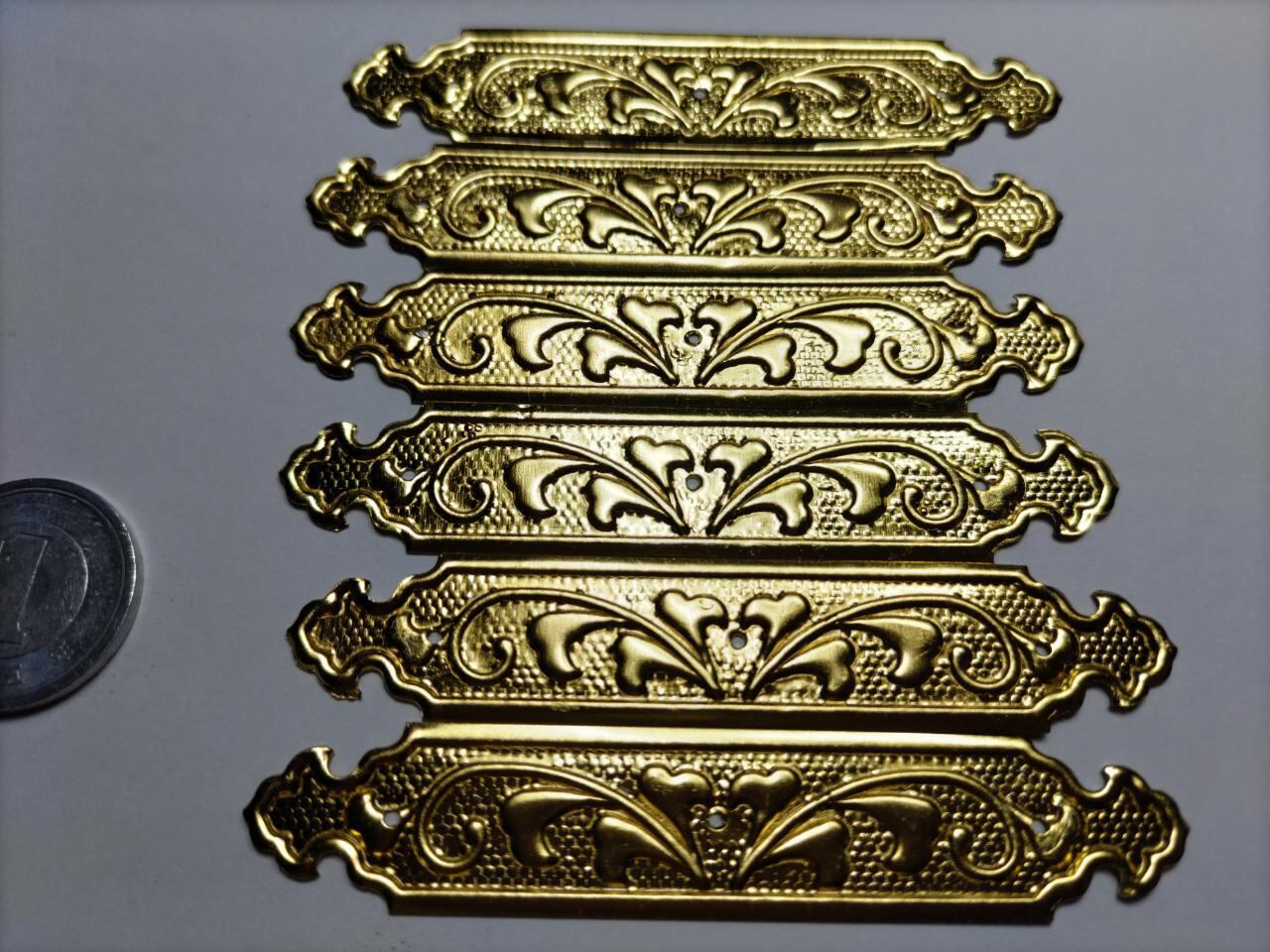 72mmx 6枚【神殿金具】 仏具、桁、神輿、祭り、山車、神輿真鍮金具