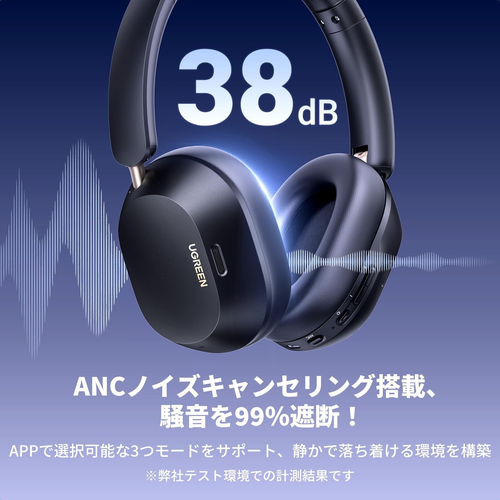 UGREEN ヘッドホン Bluetooth ワイヤレスヘッドホン ウルトラノイズ