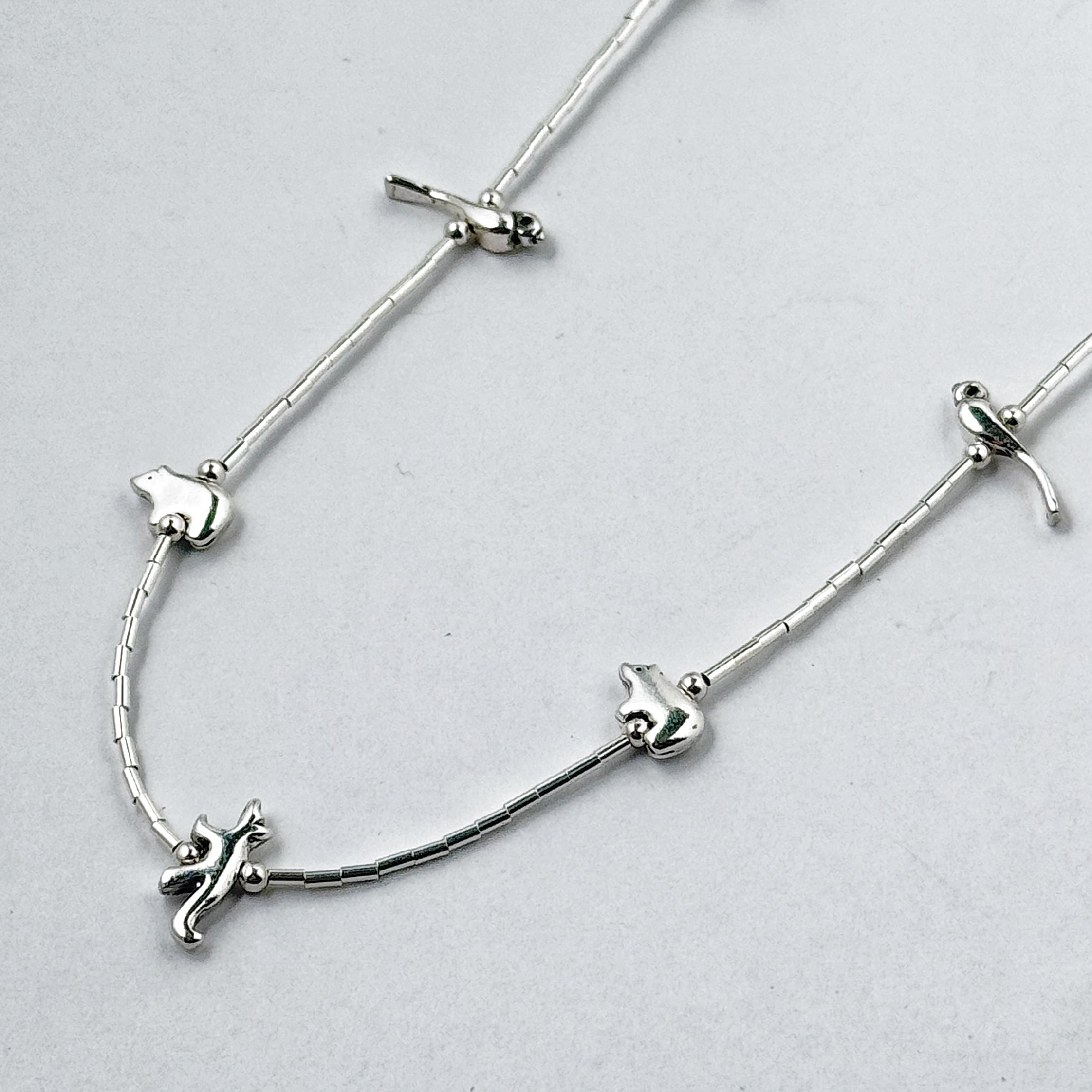 インディアンジュエリー フェティッシュネックレス オールシルバー スターリング インディアンジュエリー 注文 フェティッシュネックレス オール