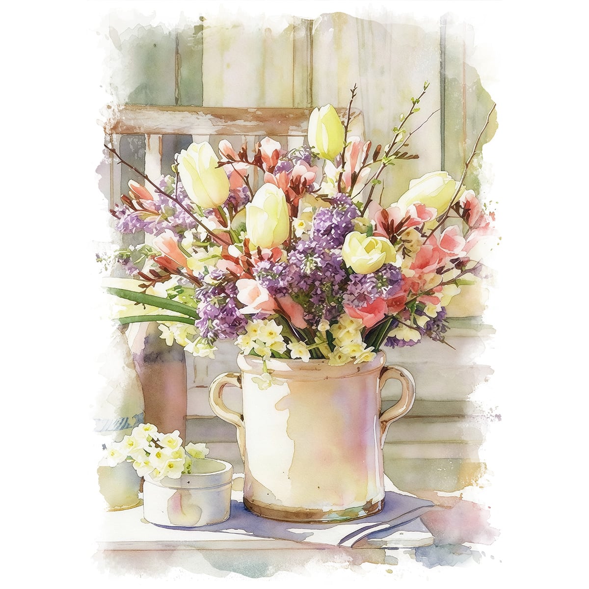 絵画 花の絵 インテリアアート額付き 水彩画・油絵調 WAT0395