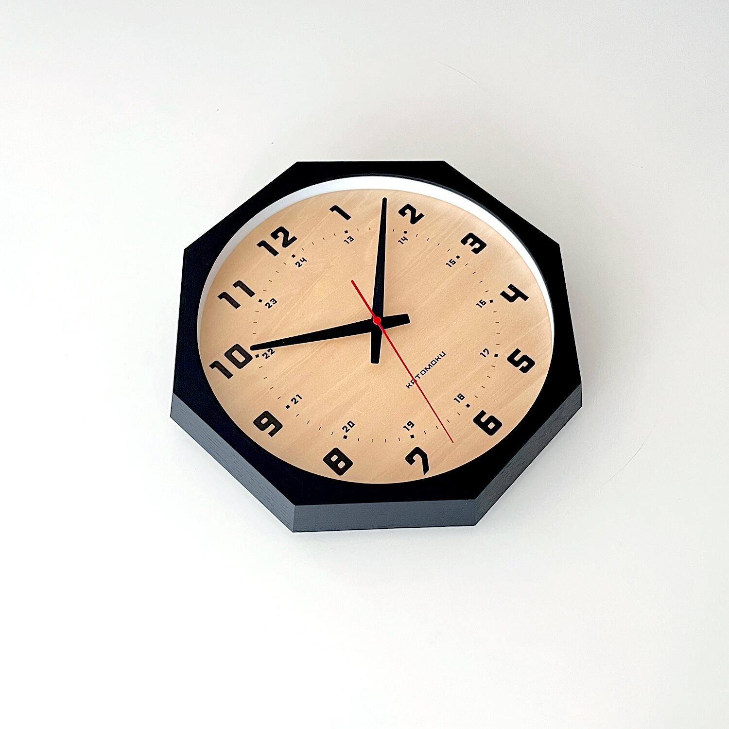 KATOMOKU muku clock 8 八角形 ブラック km-81BK8 掛け時計 | 加藤木工