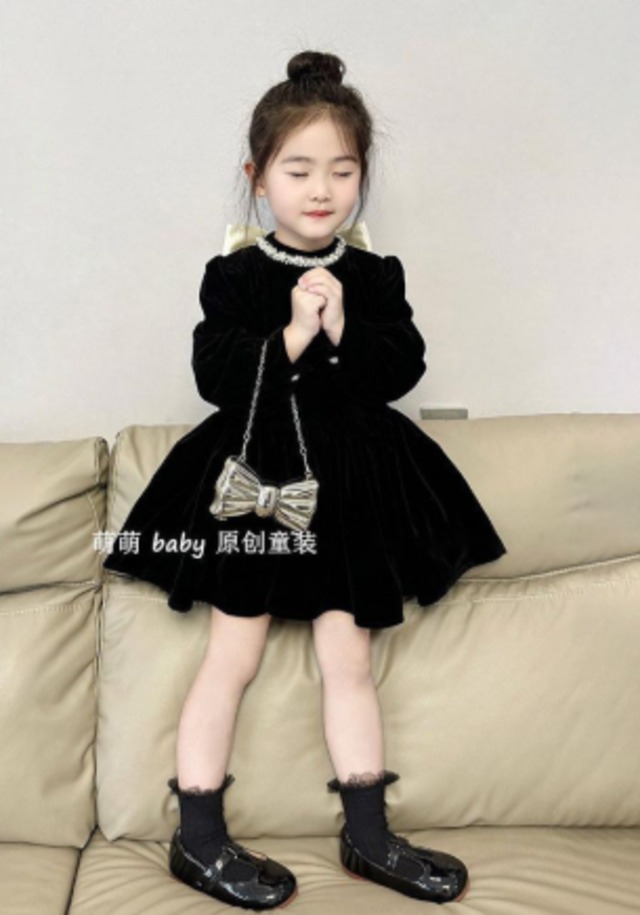 2024新品　 韓国風 子供服　キッズ　可愛い  厚手 ワンピース　90-140CM
