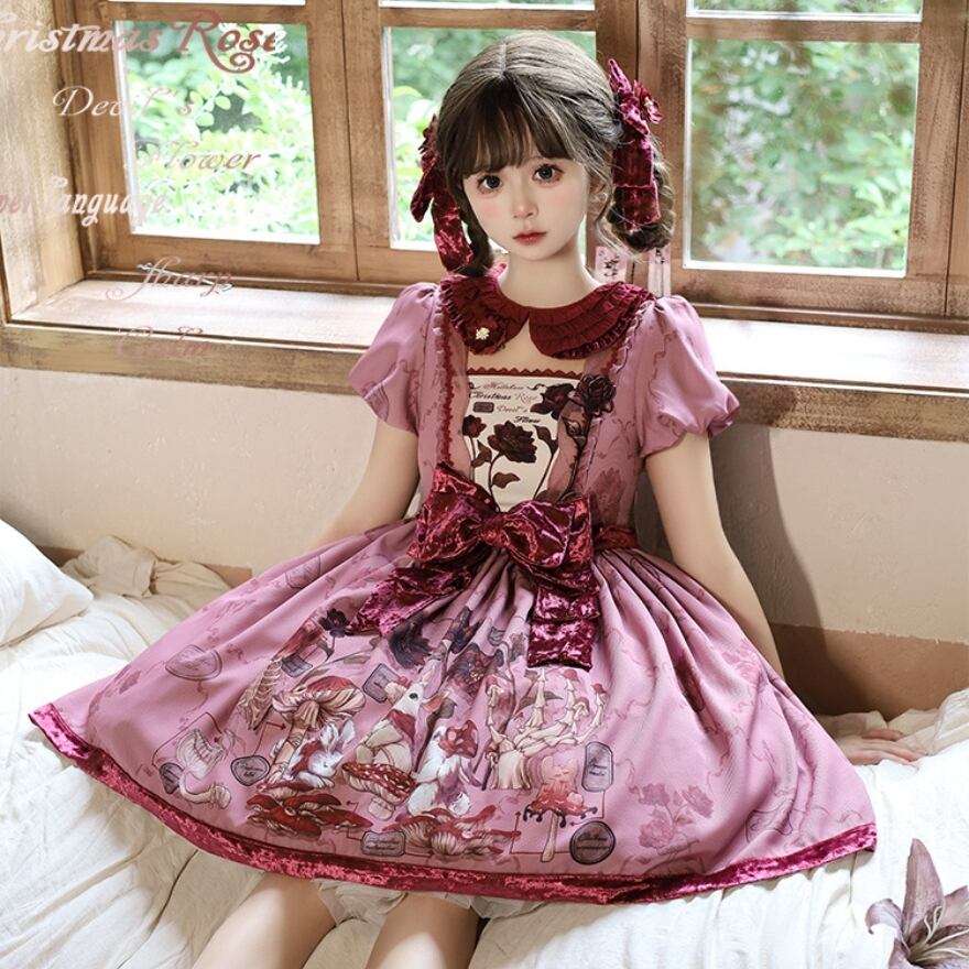 OZZ ONESTE ワンピース Ozz On ロリータ　ゴスロリ　グランジ 甘ロリ ワンピース メルヘンチィック うさぎプリント かわいい