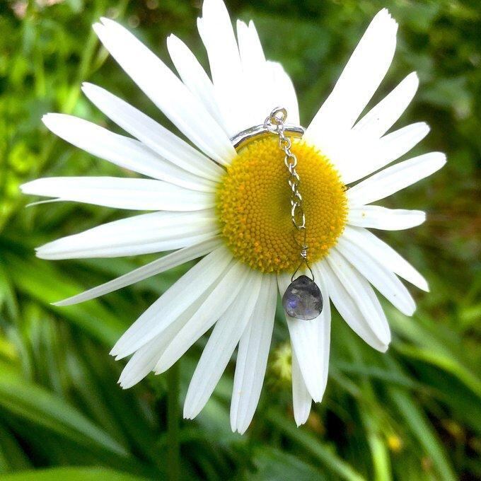 【一点物】✦⋆.すみれの花咲く頃⋆.アイオライトティアドロップシェイプイヤーカフ⋆.·サージカルステンレス⋆.·✦