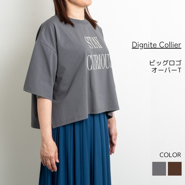 【Dignite collier／ディニテコリエ】ビッグロゴオーバーT（UVカット）