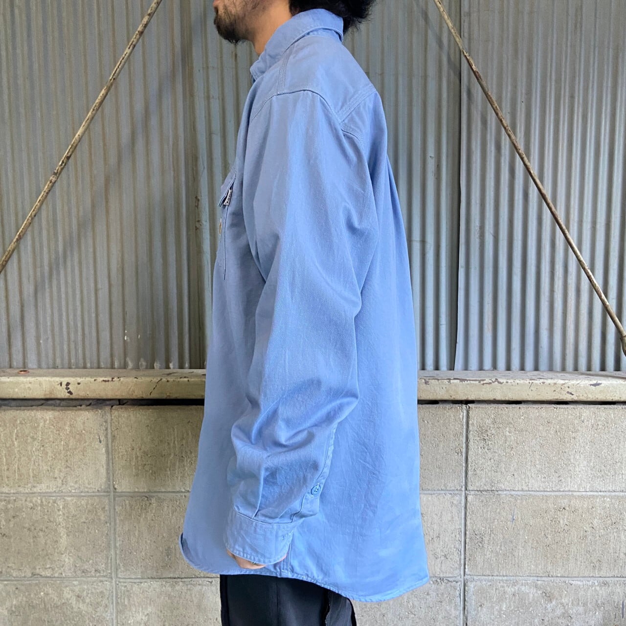 Carharttカーハー 長袖ワークシャツ ライトブルー XL 古着 carhartt - Carharttカーハー 長袖ワークシャツ ライトブルー XL 古着