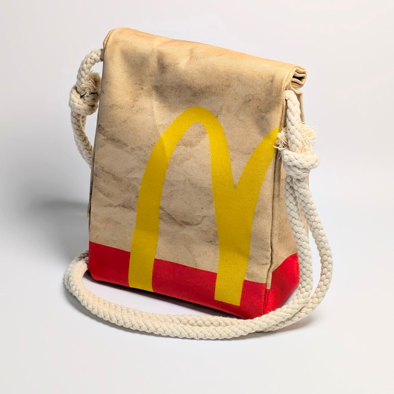 ♧ 再入荷！【 McDonald（マクドナルド）ロゴ】ロープショルダーバッグ＊紙袋風 / Food Bag 〚アメリカン雑貨 アメトイ〛