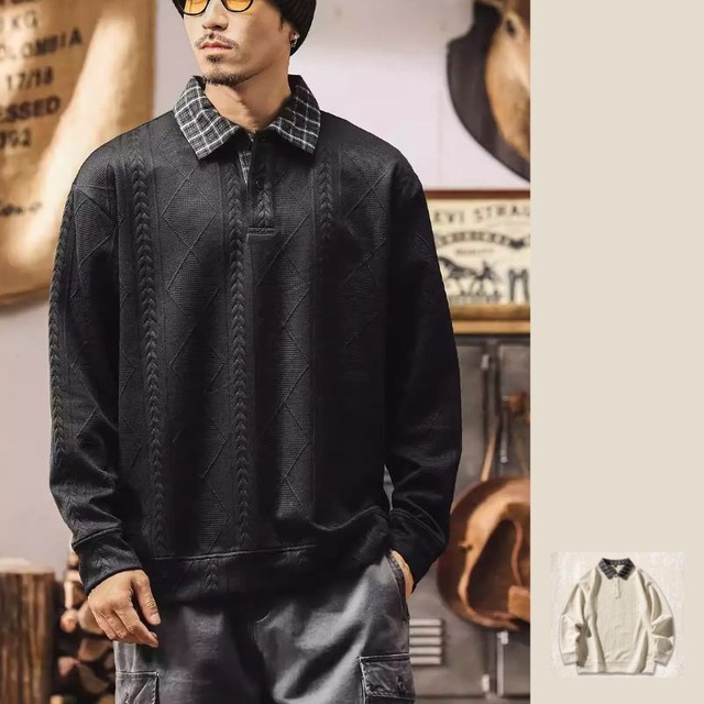 Knit polo tops M14932