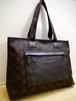 希少カラー美品◆GUCCI グッチ A4対応 ビジネス可 ユニセックス ナイロンxレザー トート バッグ 茶◆ 大変希少なブラウンのナイロンコンビ