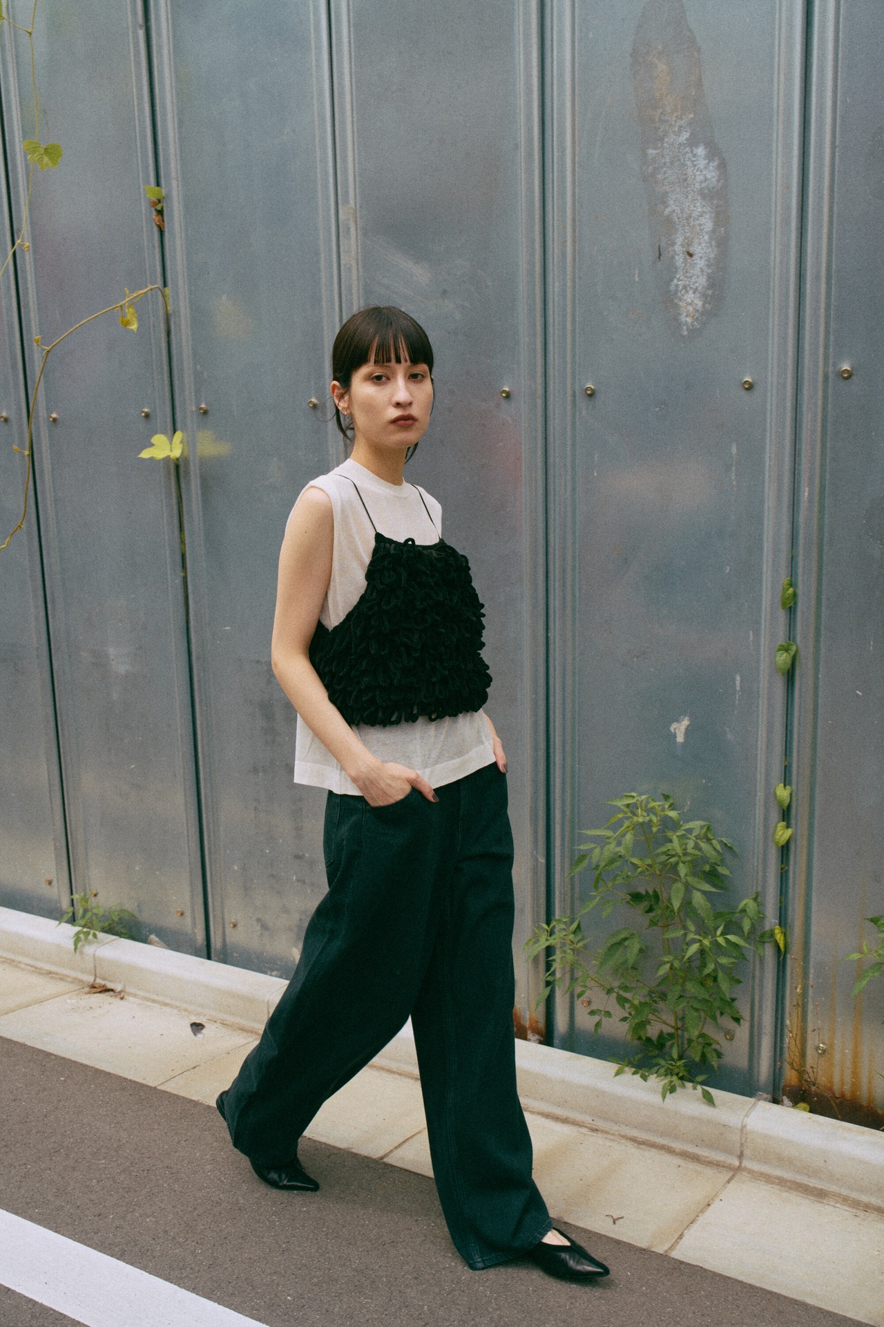Thick Velvet Loop Monster Cami Hand Knit