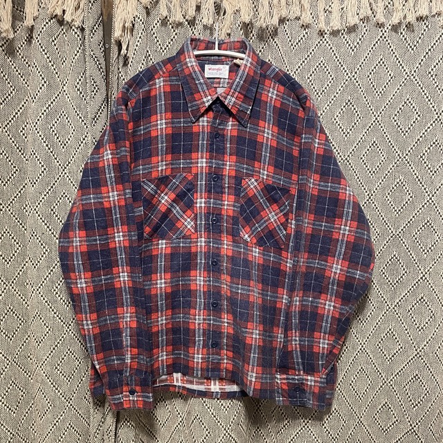 70s USA製 / Wrangler / flannel check shirt