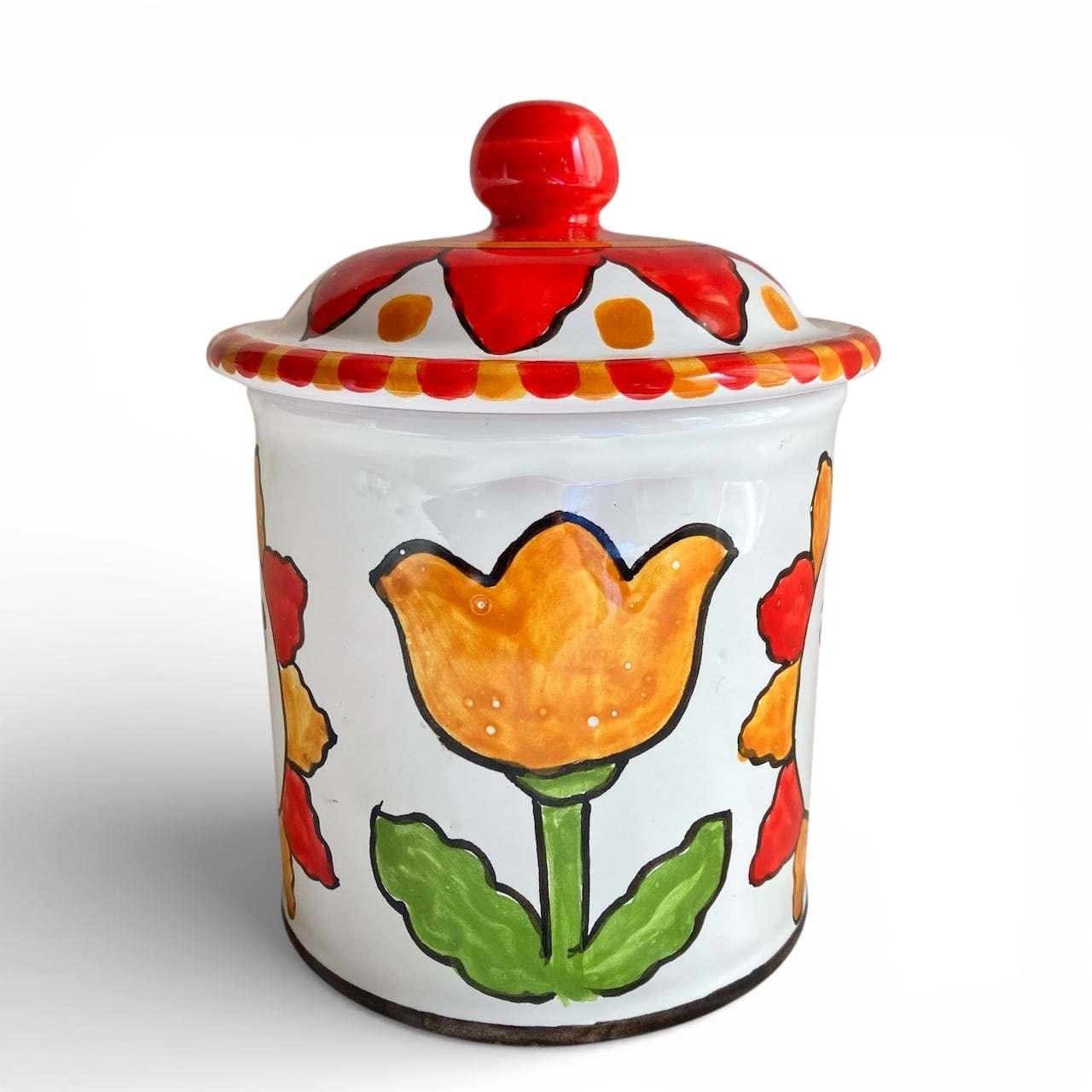 outlet]キャニスター 中 CAN014 マヨリカ焼き イタリア陶器 太陽
