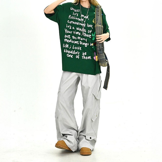 ドローインググラフィックアートワークリラックスTシャツ 2col   R01899