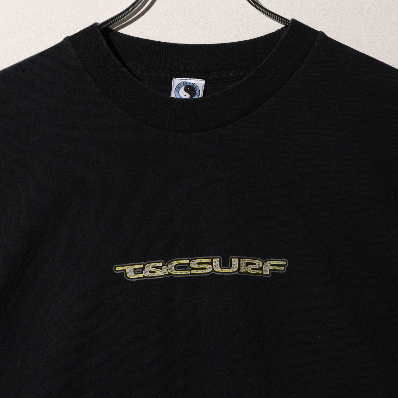 美品 L 90s USA 陰陽 T&C Surf サーフTシャツ ブラック 黒