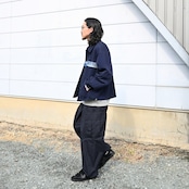 KUON / Indigo Nylon Coaches Jacket-Boro-