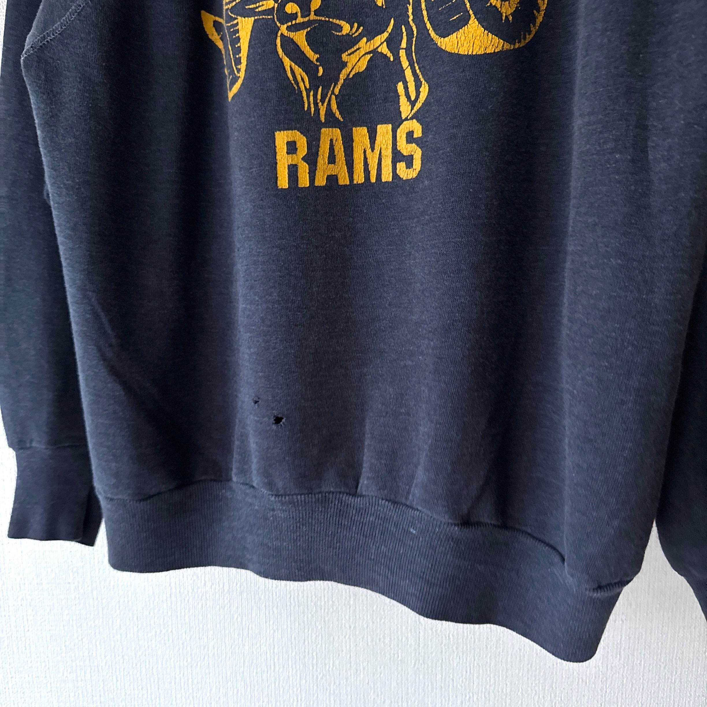 70's ROSE GLEN RAMS Raglan Sleeve College Sweat ラグランスウェット