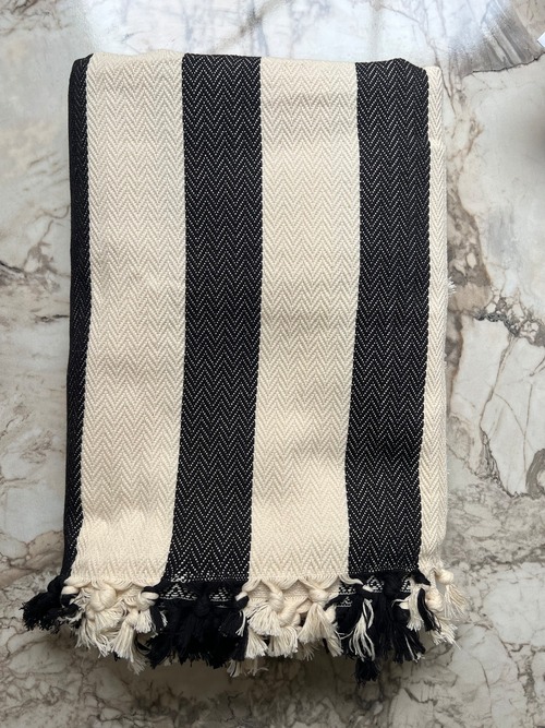 Bed cover 100% Cotton woven Blanket Border コットンベッドカバー ブランケット ボーダー