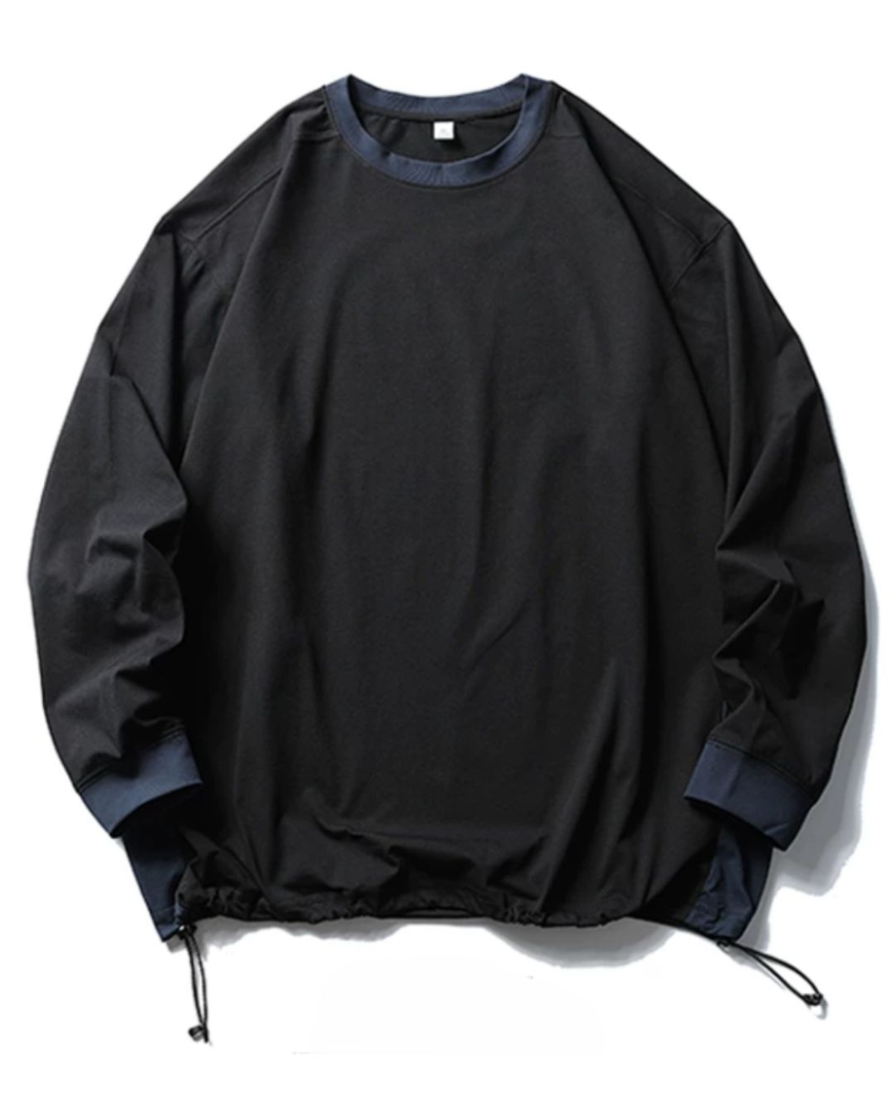 バイカラーリブドローストリング長袖Tシャツ　S0677