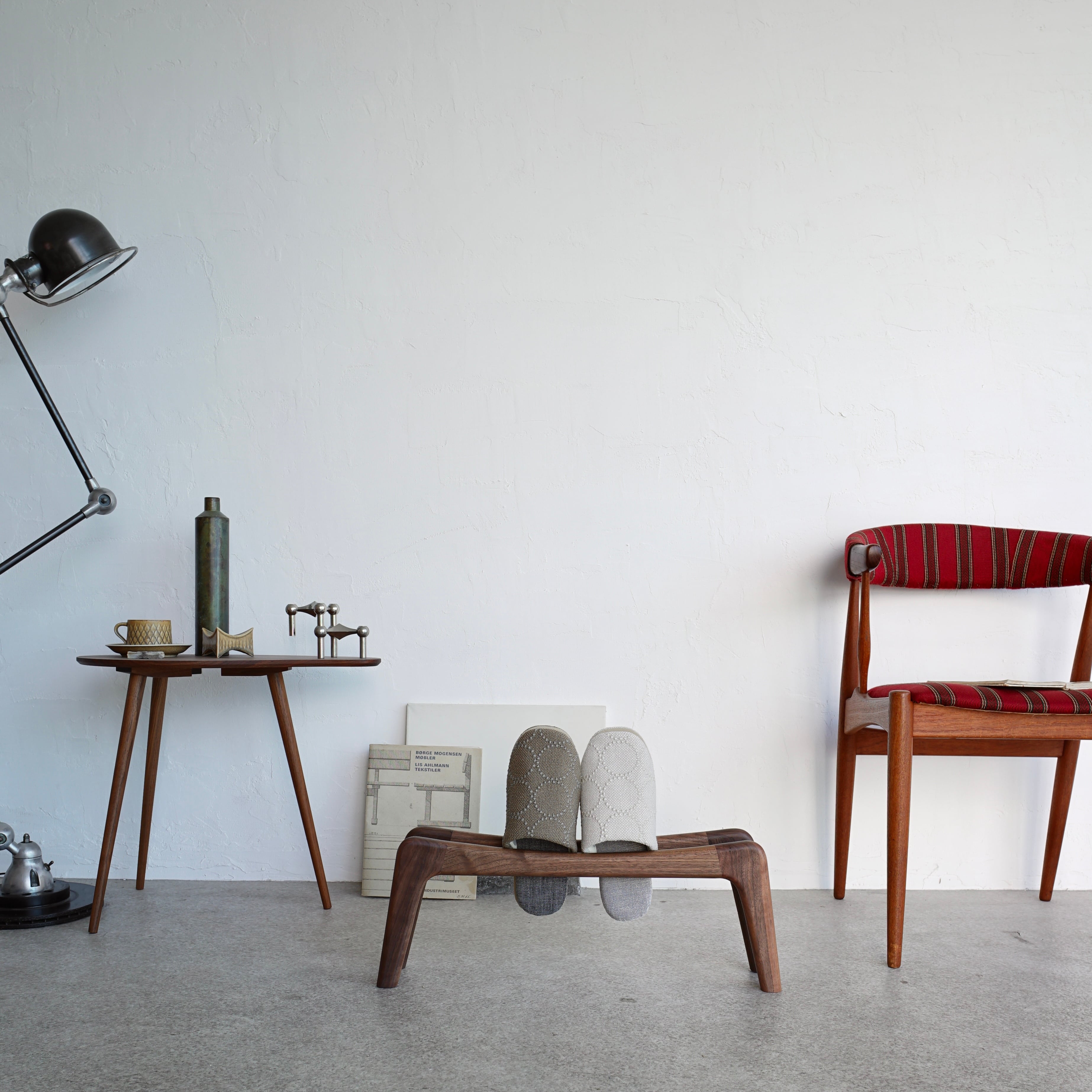 スリッパラック ウォールナット無垢 SLIPPER RACK 木製 収納 玄関