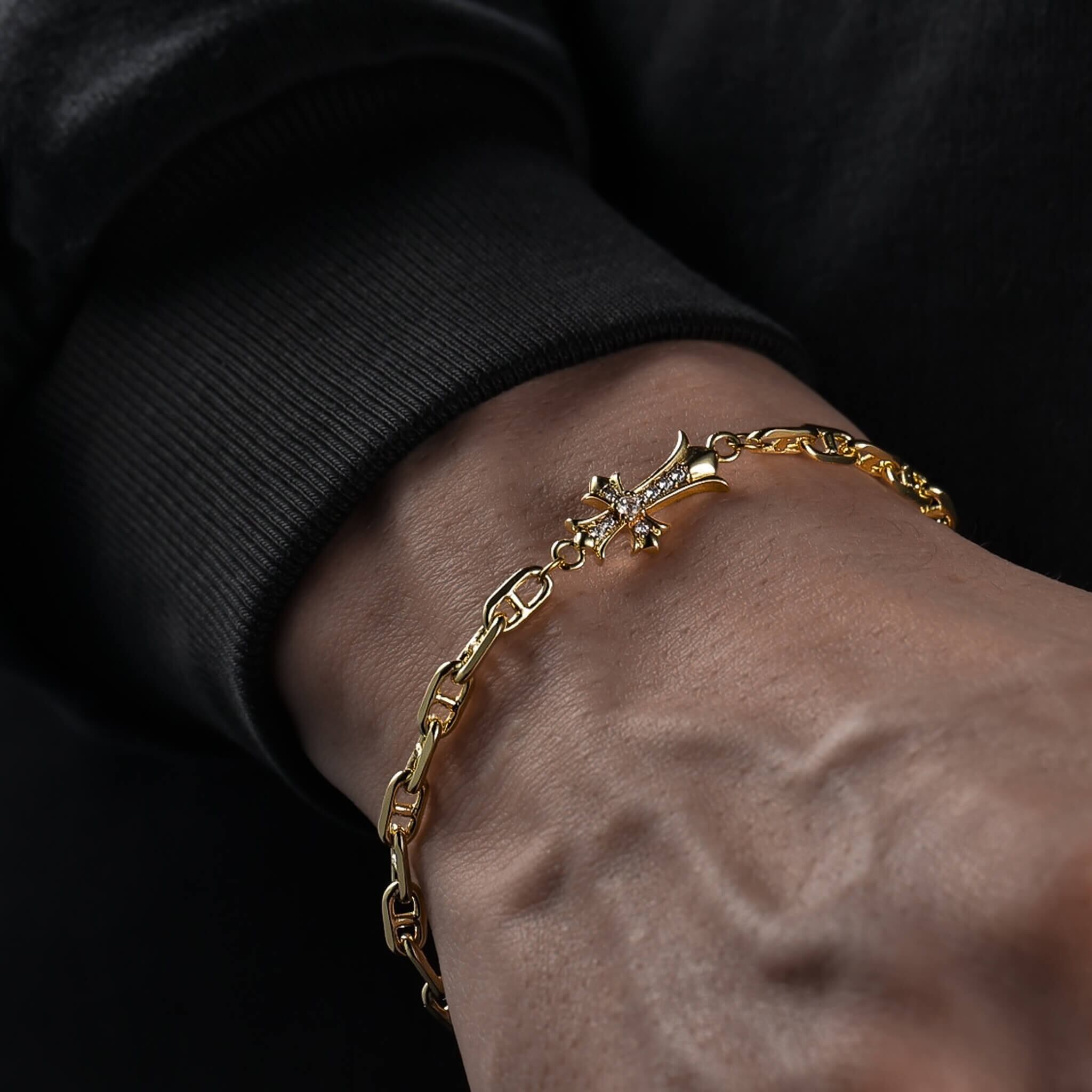 18kgp cross anchor chain bracelet & anklet VB7-93 | VERIELA