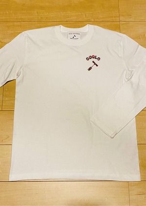 COQLOロゴ (White) / 長袖T-Shirt / 5.6オンス ヘビーウェイト