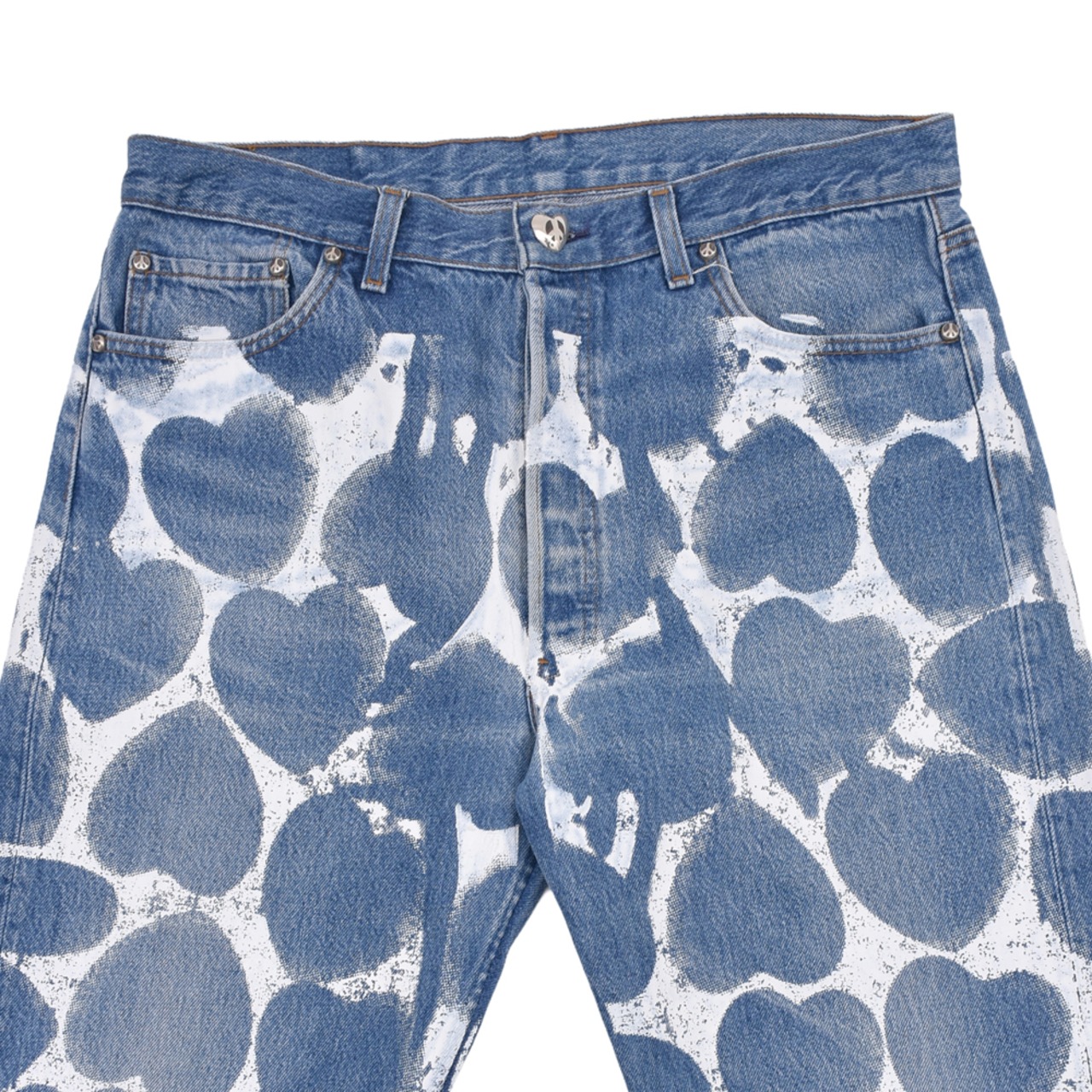 【READYMADE】RE-CO-BL-00-00-268/HEART PRINT DENIM/BLU - 3