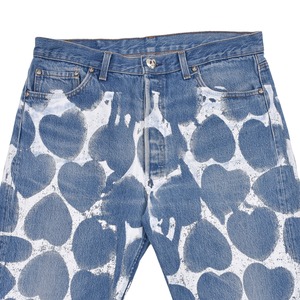 【READYMADE】RE-CO-BL-00-00-268/HEART PRINT DENIM/BLU