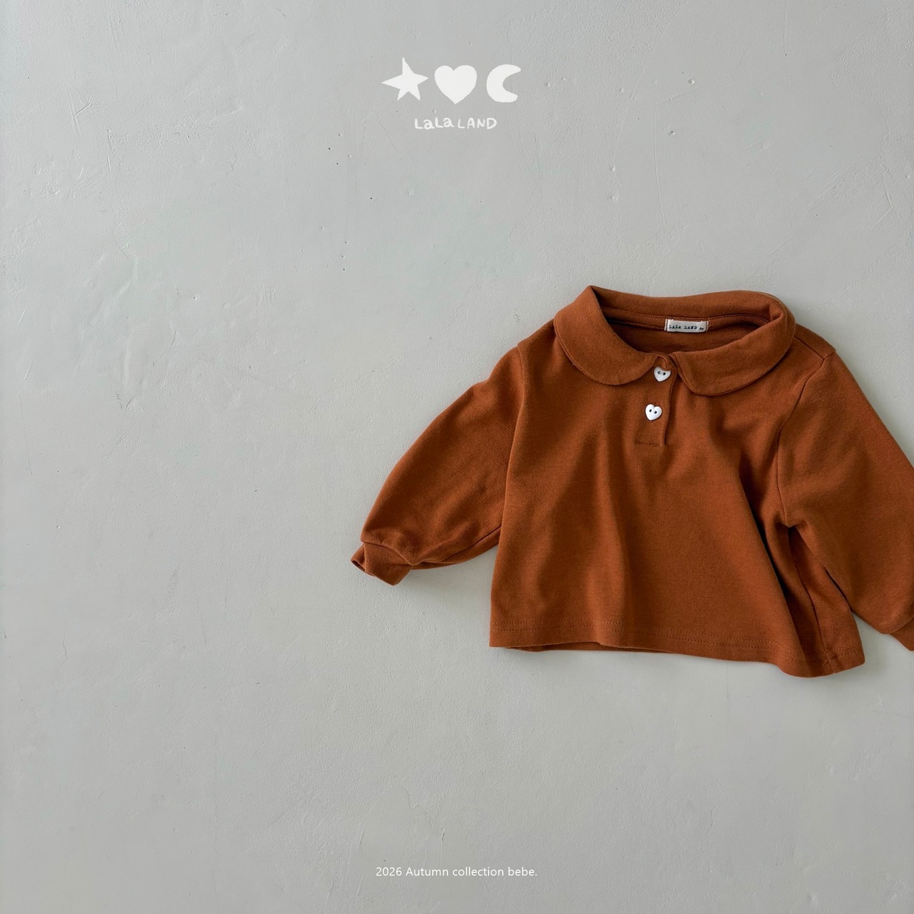 韓国子供服 / LALALAND / 26Autumn / ベベ モダル まるえりTシャツ / 秋服 / ベビー *6M~18M*