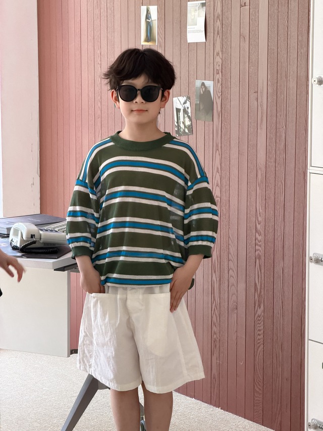 【KID】マルチストライプオーバーサイズ半袖Tシャツ - 9