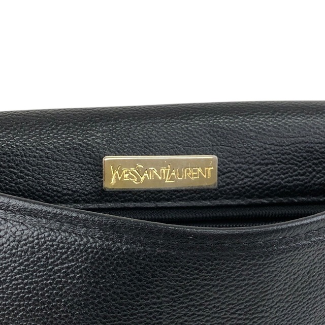 Yves Saint Laurent イヴ・サンローラン ショルダーバッグ ブラック YSL レザー フラップ vintage ヴィンテージ オールド hrxn3f