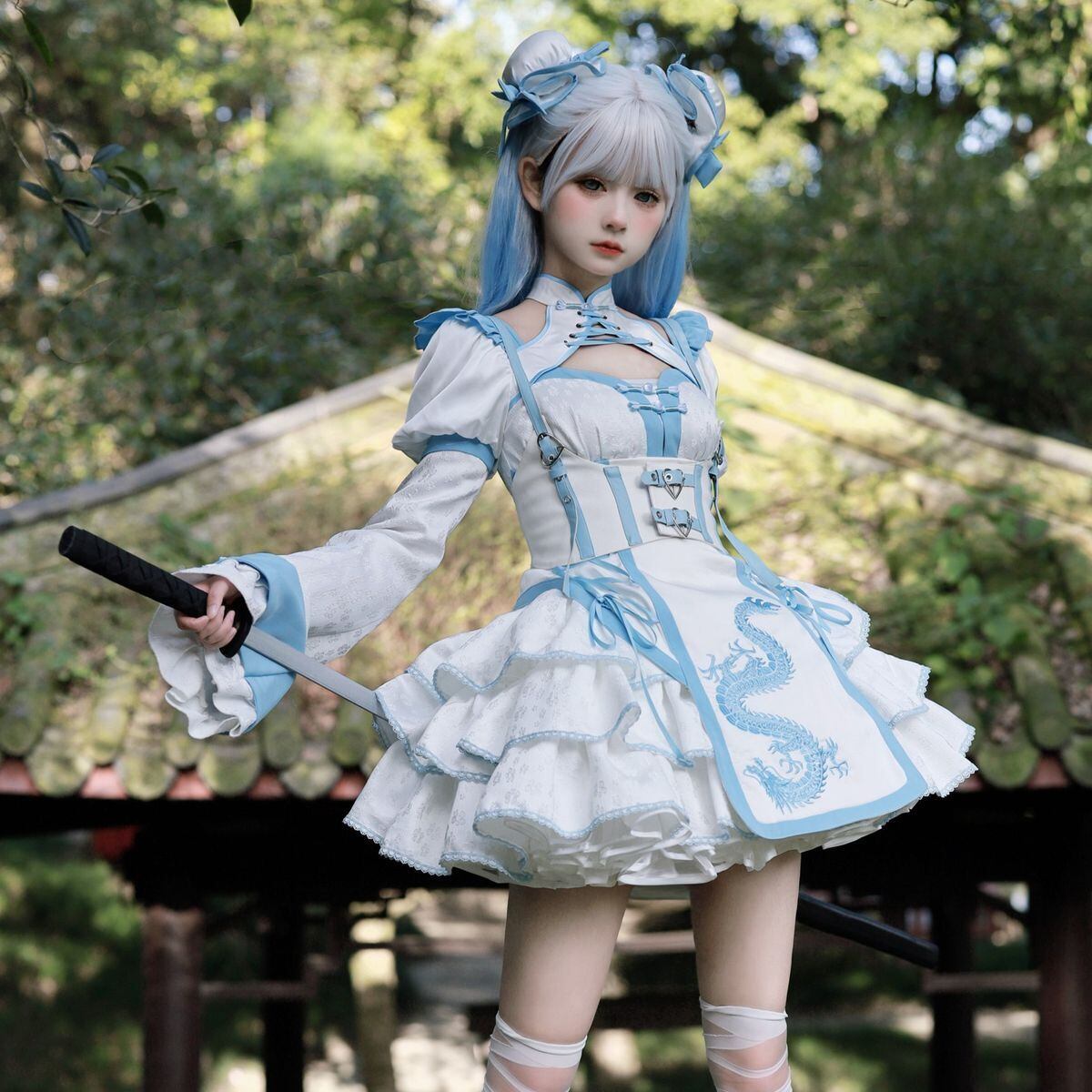 チャイナ風刺繍ロリータドレスセット | Maiden