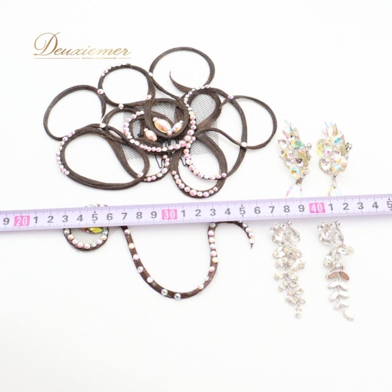 社交ダンス 小物 まとめ売り セット ヘアオーナメント ヘア小物 ヘアアクセサリー イヤリング つけ毛 つけ髪 デモ パーティ 発表会 ブラック系 シルバー系 ヘアパーツ デコレーション ビジュー アクセサリー 耳飾り 競技用 コスチューム おしゃれ