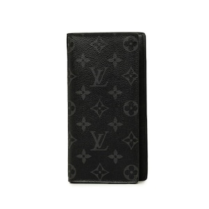 ルイ ヴィトン モノグラム エクリプス ポルトフォイユ ブラザ 長財布 M61697 グレー PVC レザー メンズ LOUIS VUITTON 中古