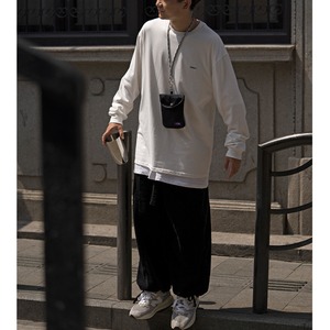 Corduroy wide drawstring pants 0313