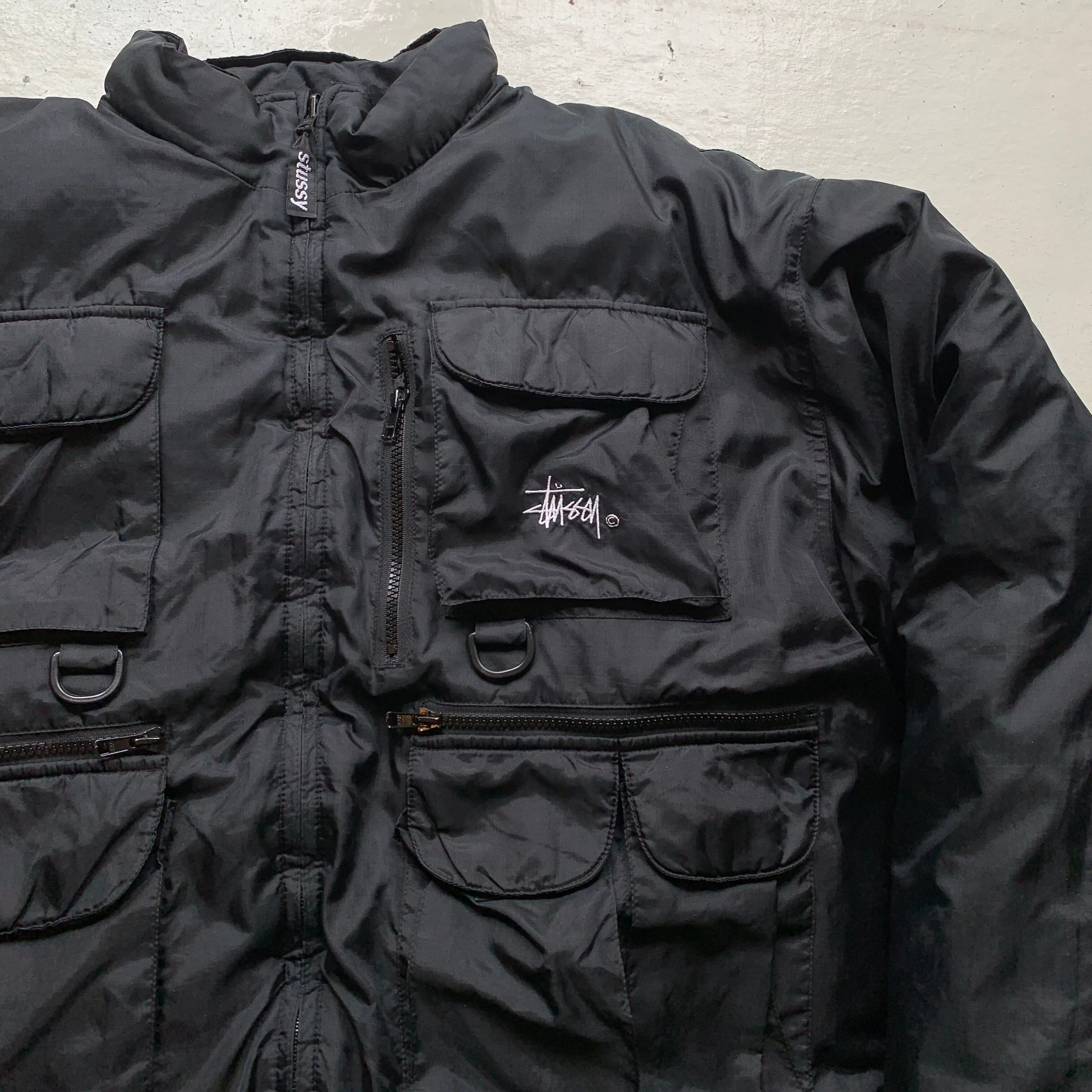 s "old stussy" reversible fishing down jacket   HAR DNAL