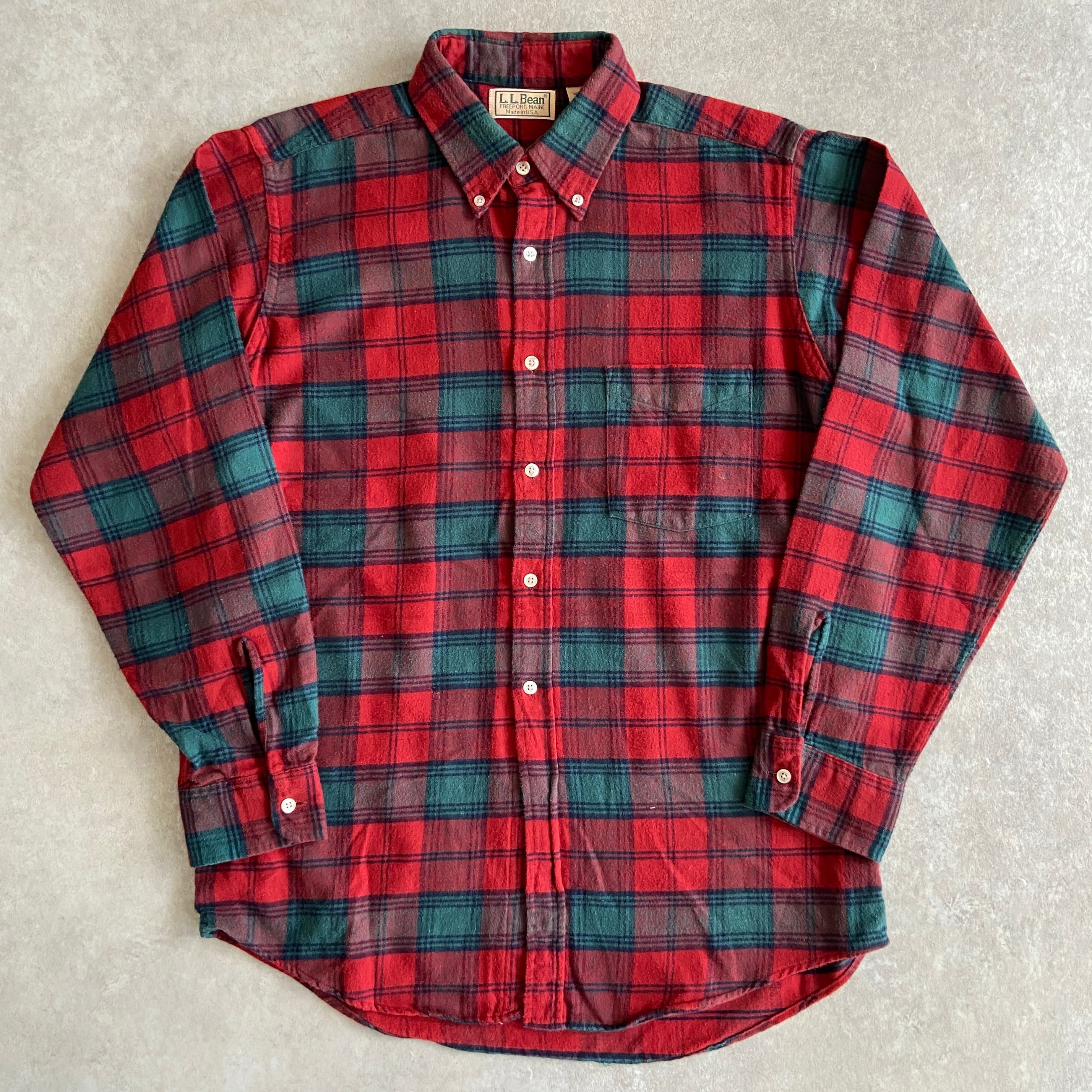 1990s L.L.Bean Flannel Shirt M位 Made in USA H627