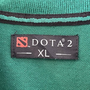 【DOTA2】ポロシャツ 刺繍ロゴ ディープグリーン ビッグサイズ オーバーサイズ US古着 アメリカ古着