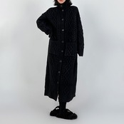 オーバーサイズ ハイネックロングニットカーディガン H0049