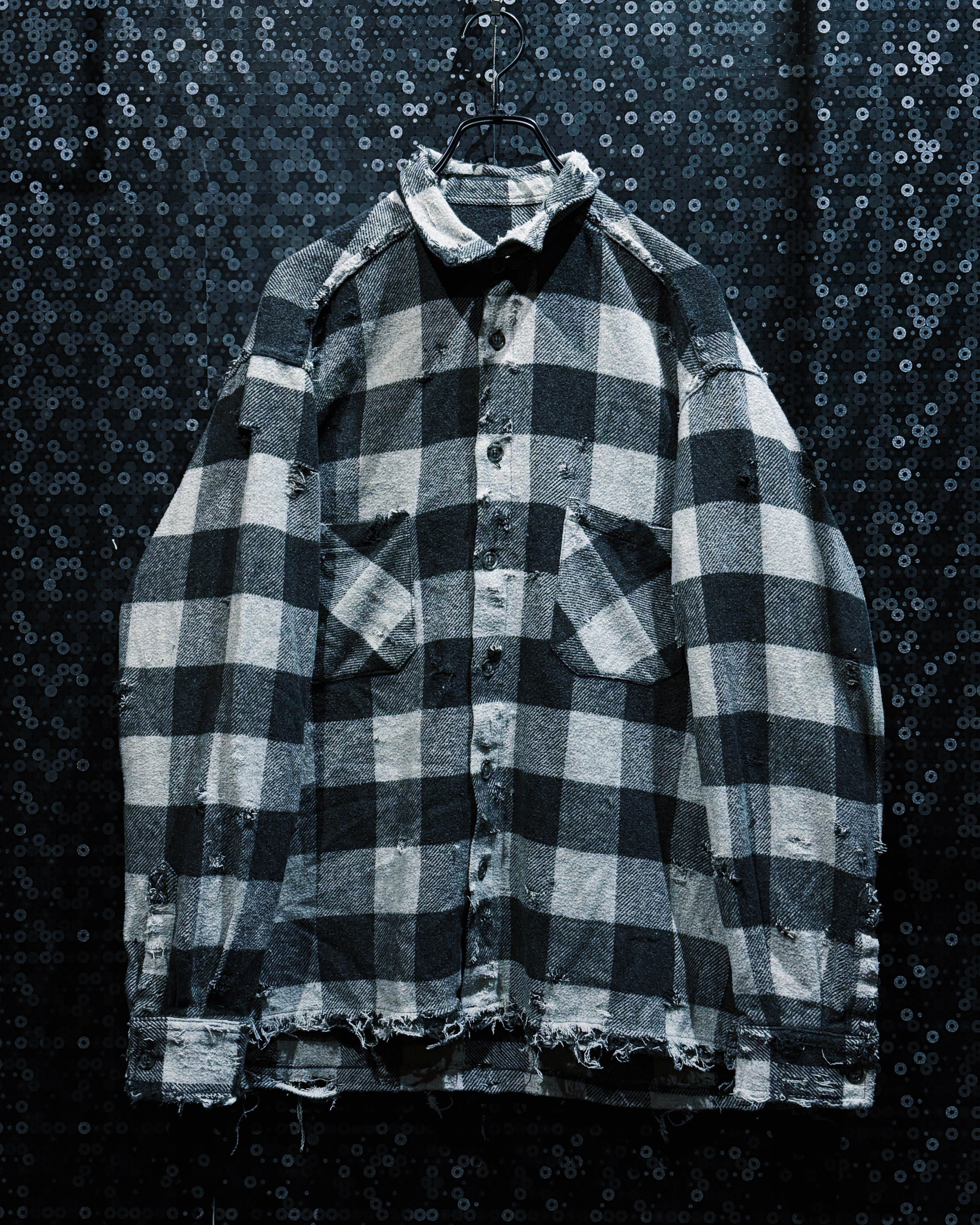【ÆIEM】original”boro”remake”heavyweight buffalo check flannel shirt”