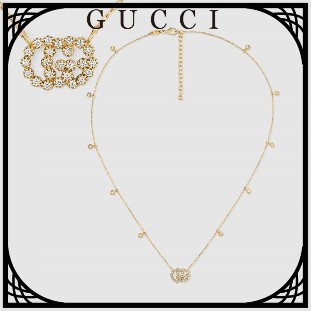 GUCCI ダイヤモンド付き ダブルG ネックレス YG AX5667 | 正規ブランド 