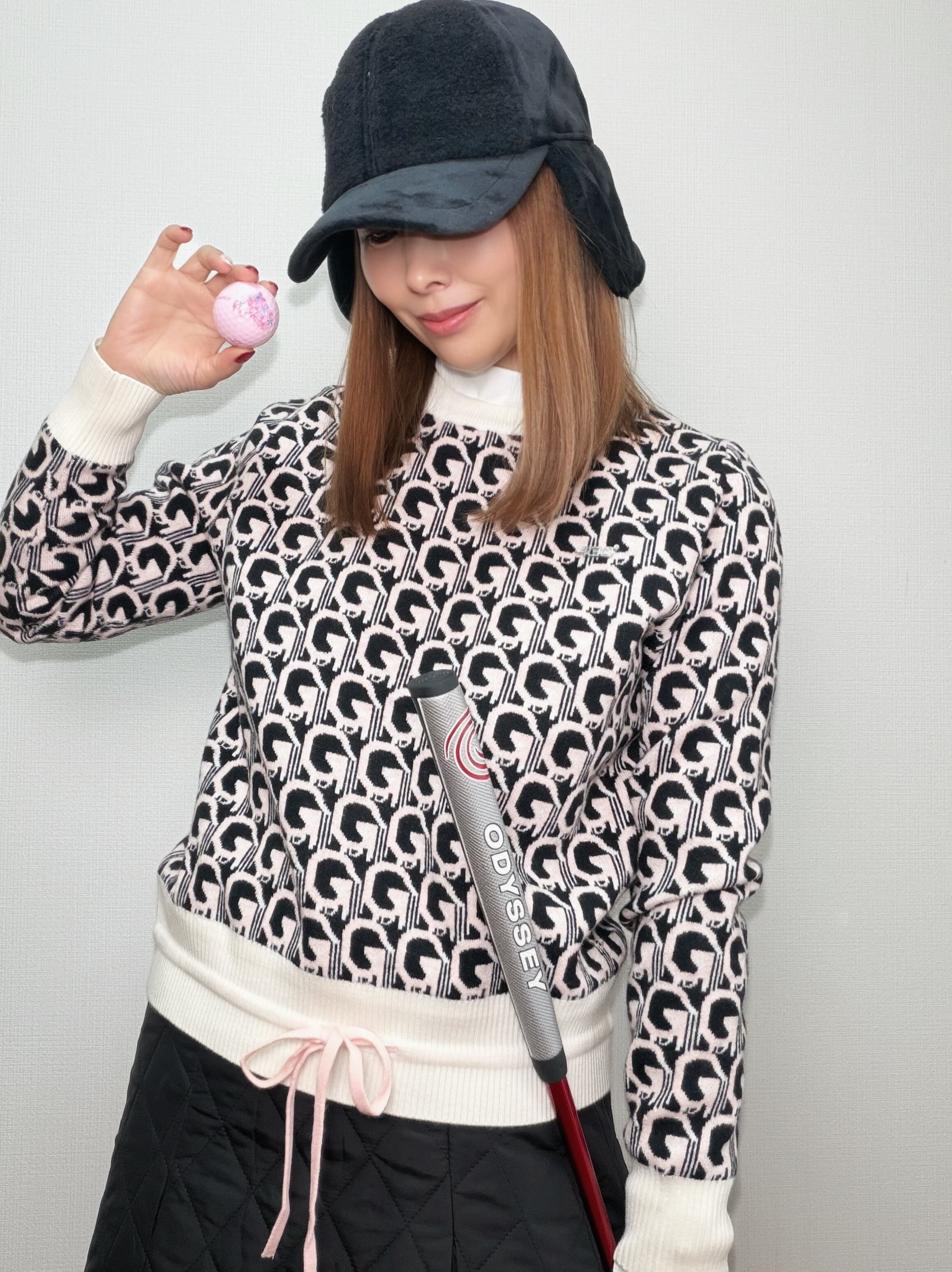 即納＊防風裏地Iconic G Pattern Knit（Black / Blue） | cerva