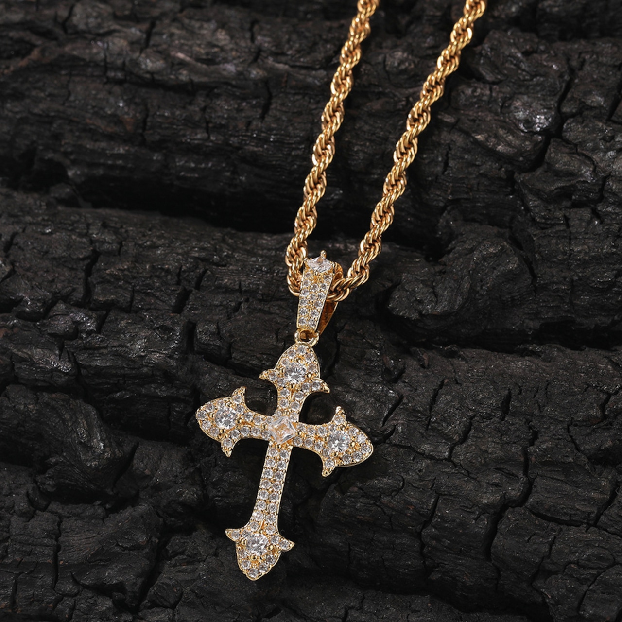 3色クロス ペンダントネックレス W225