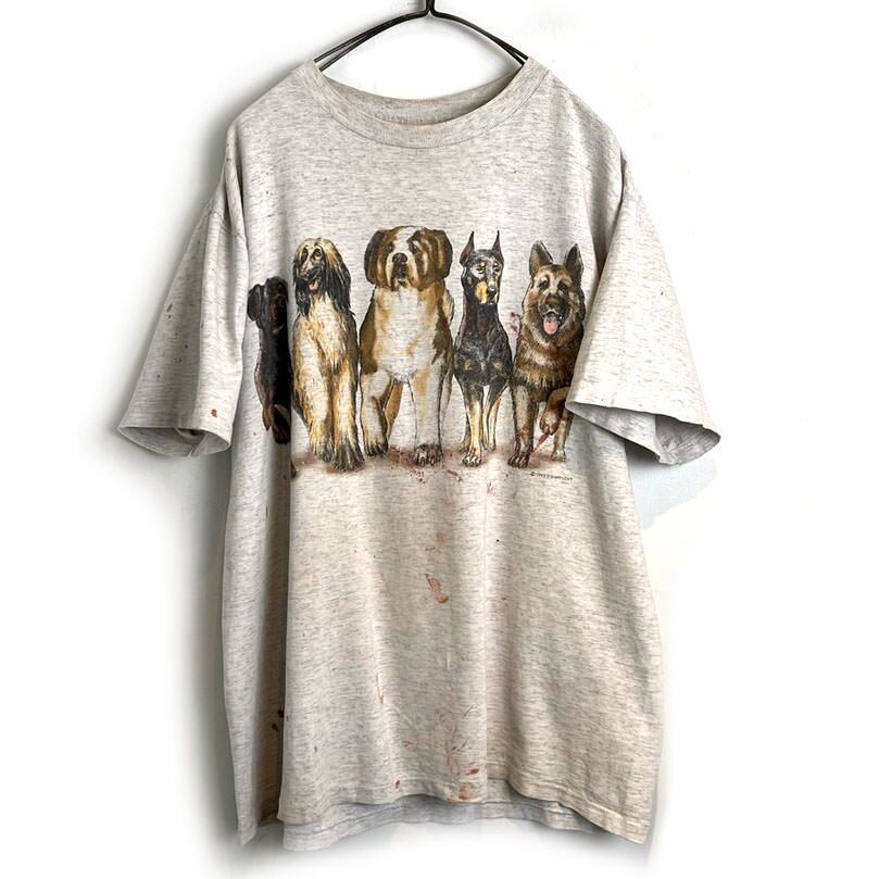 90s ONEITA vintage Dog print sweat L トップス