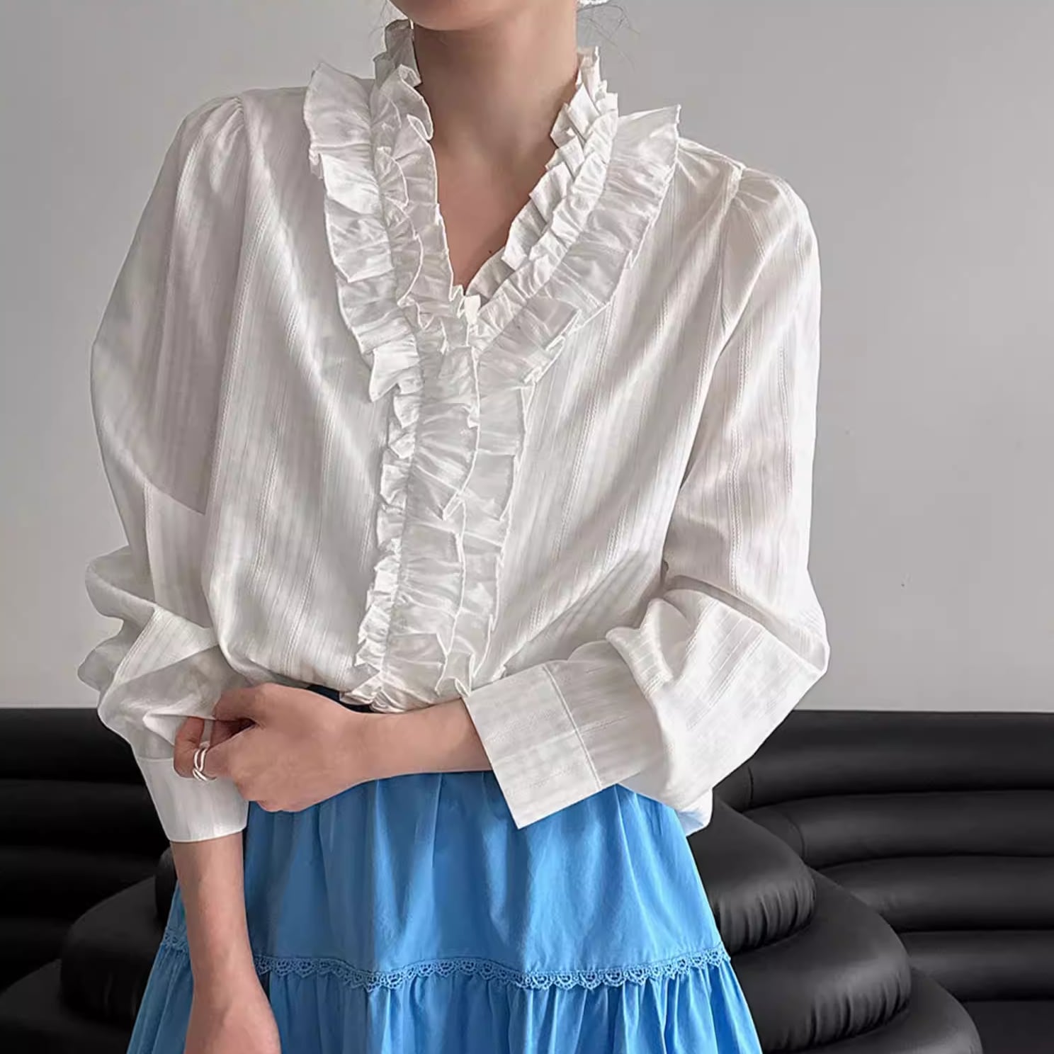 frill collar blouse 14248