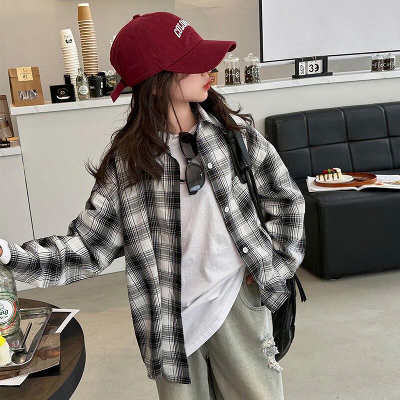 カジュアルチェックシャツ(120-170cm) | lienplus｜韓国ファッション  