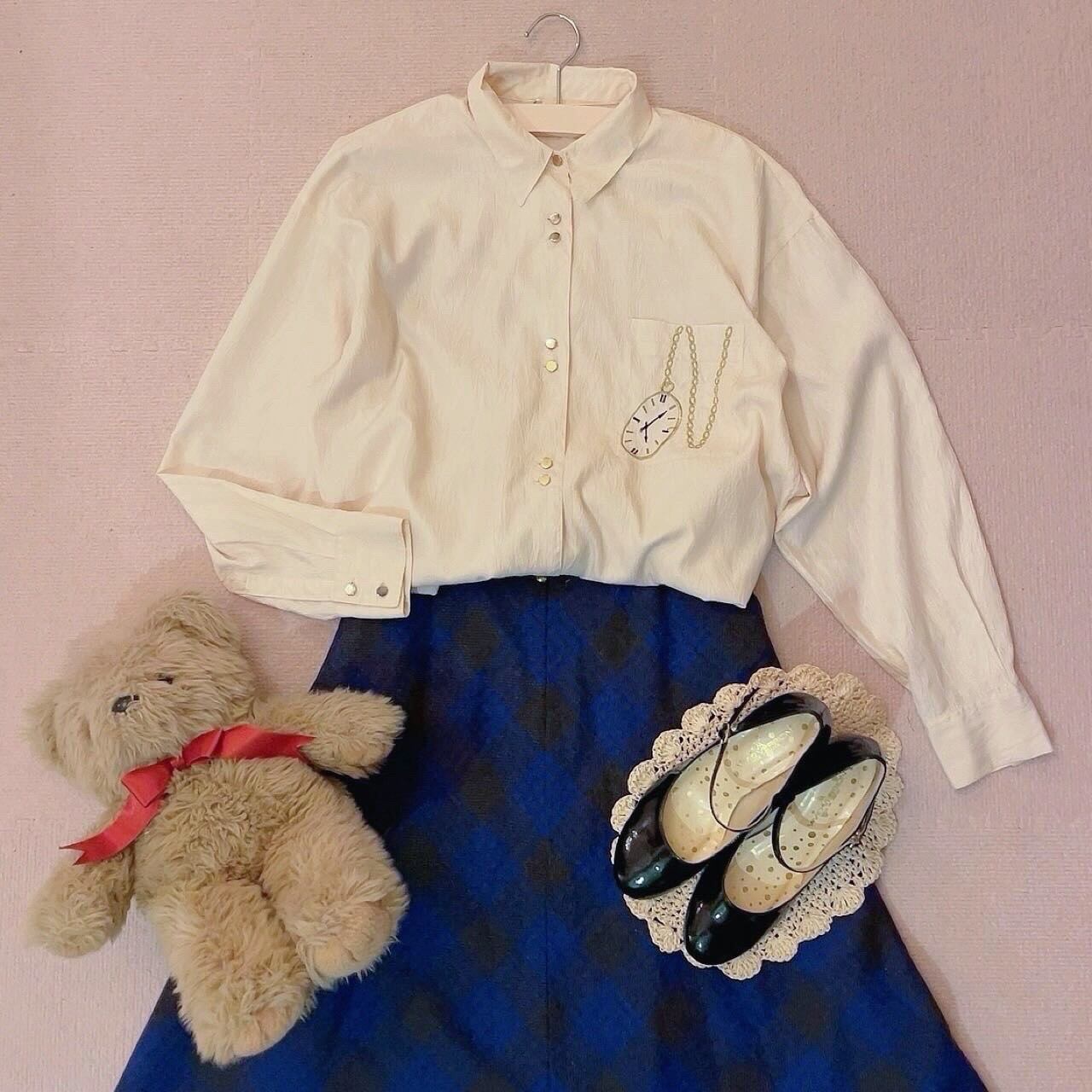 pocket watch crepe blouse