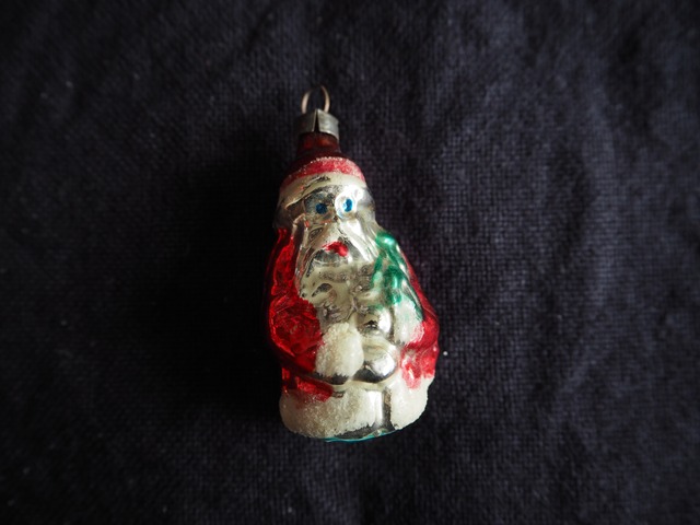 W.GERMANY Vintage Christmas glass ornament : Santa C