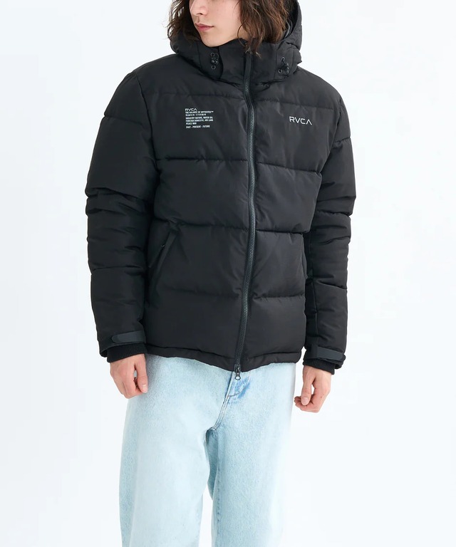RVCA (ルーカ) BACK PRINT PUFFER JKT ジャケット ブラック BF042760