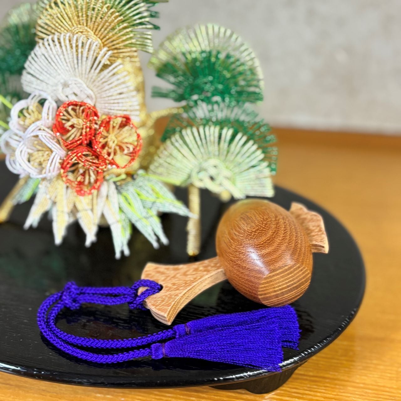 お祝い水引 飾り｜松竹梅と小槌セット・玄関用・小サイズ 文字入れ変更